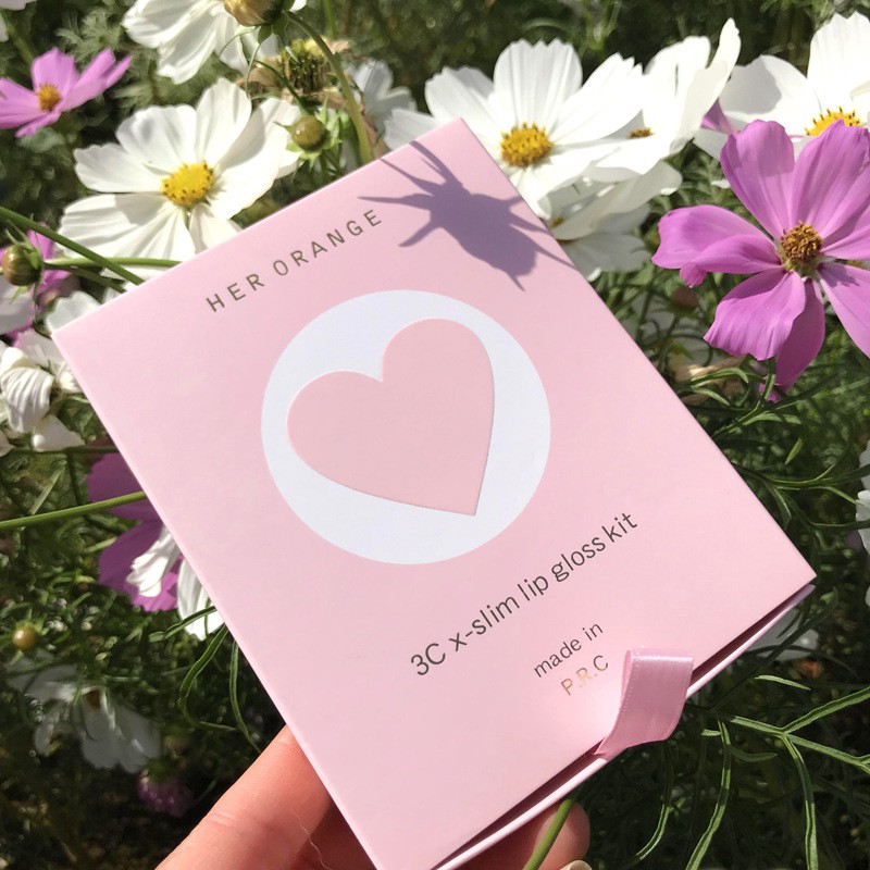 Set son kem lì 3 cây Herorange Tết vỏ hồng phấn 3Cx Slim Lip Gloss Kit Senabeauty | Thế Giới Skin Care