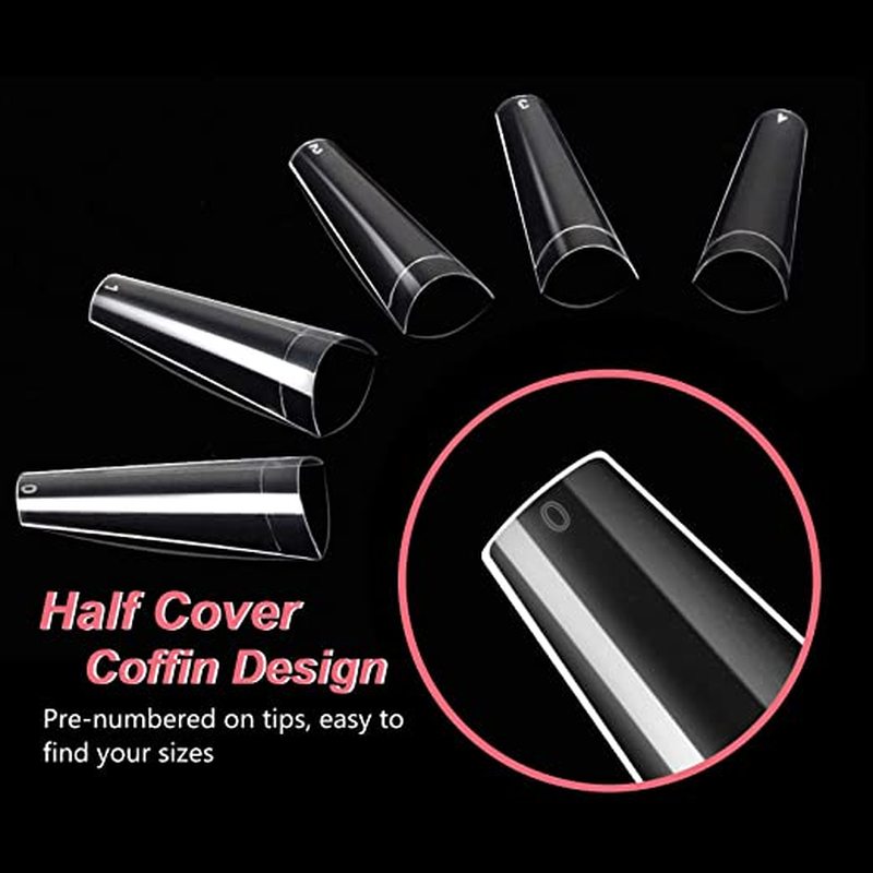 [Hàng mới về] Bộ 500 móng tay giả bằng nhựa màu trắng/trong suốt tiện dụng