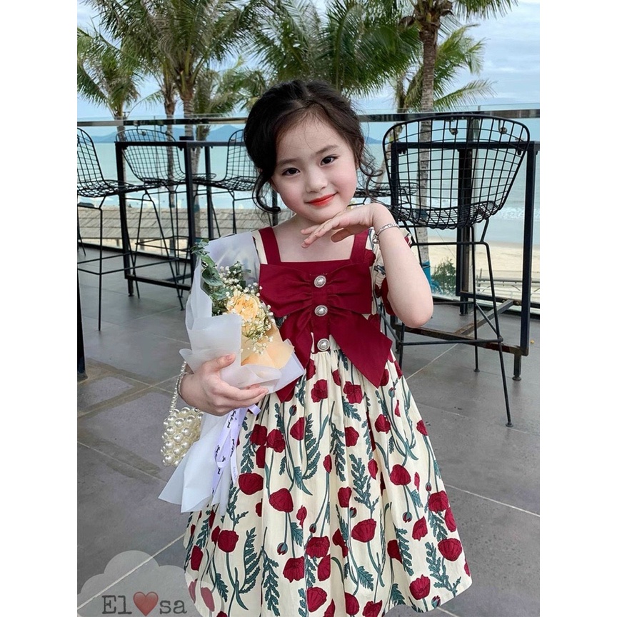 váy bé gái --    VÁY HOA  NƠ NGỰC CÚC NGỌC     ANNAKIDS