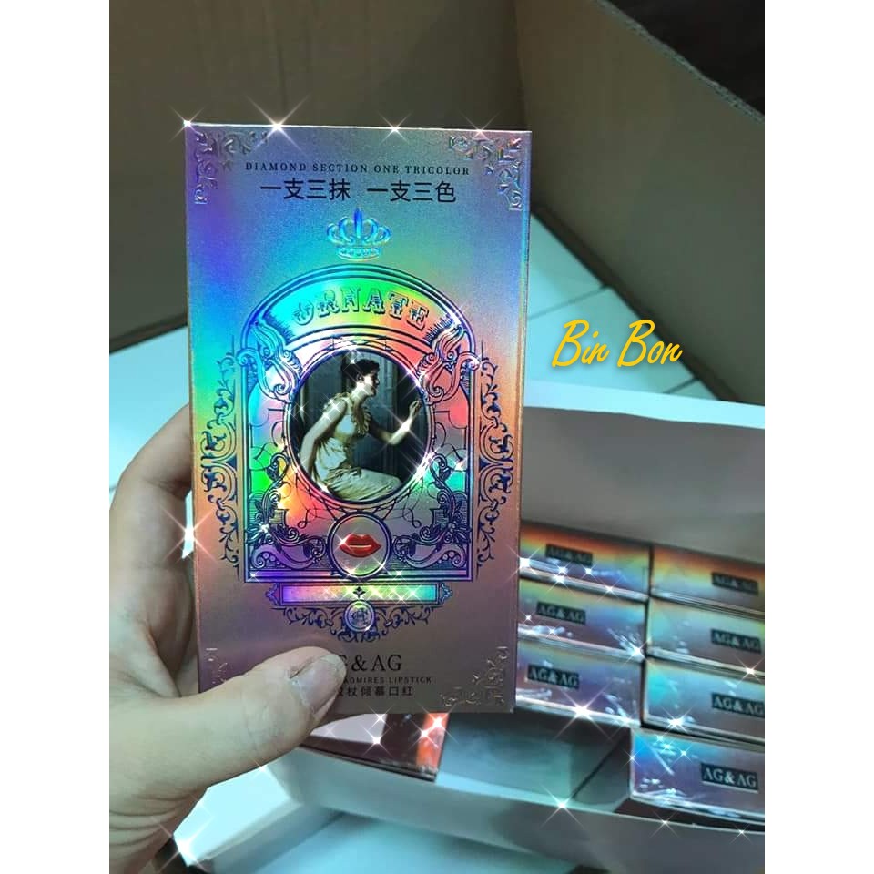 Hàng Nội Địa Trung _ Thỏi son 3 màu AGAG dưỡng ẩm màu sắc thời trang | BigBuy360 - bigbuy360.vn