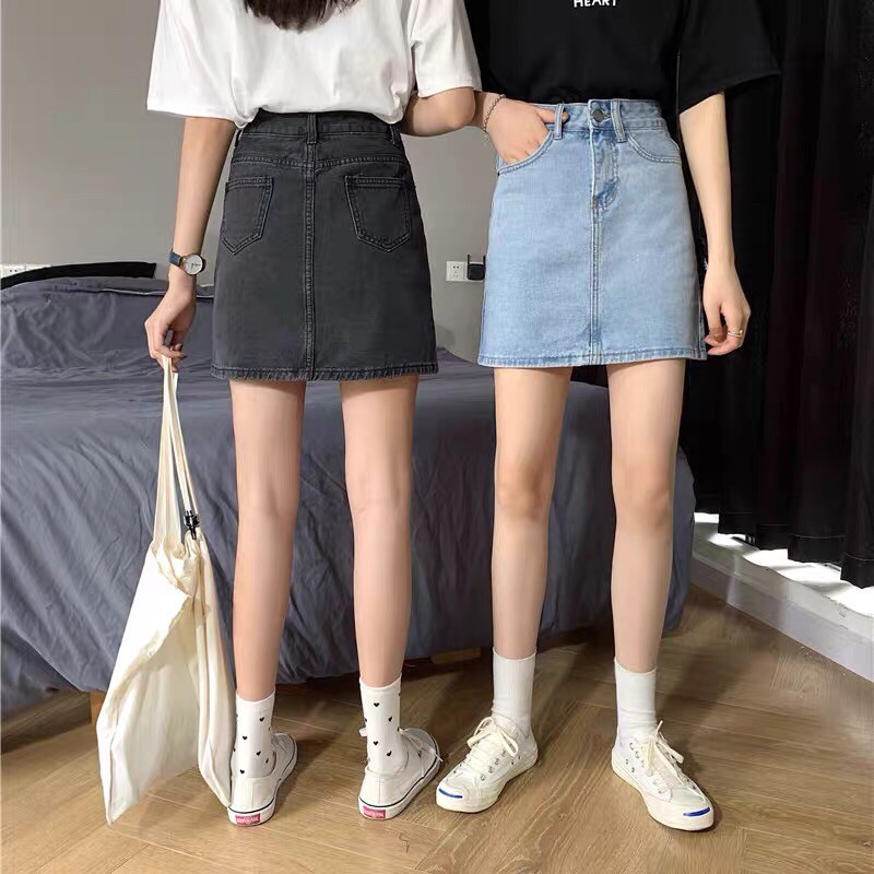 chân váy denim cạp cao phong cách năng động (order taobao) | BigBuy360 - bigbuy360.vn