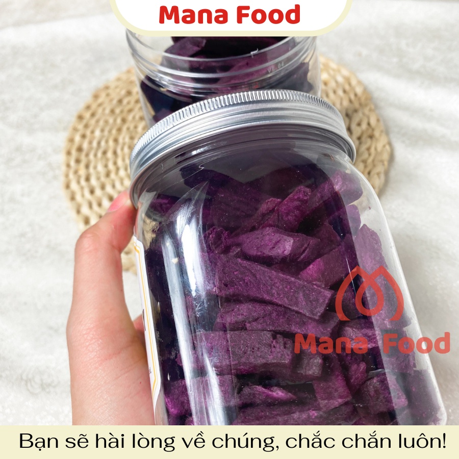 [Hũ vuông] 200G Khoai Lang Tím Sấy Giòn Mana Food | Sấy mộc - không đường - ATVSTP