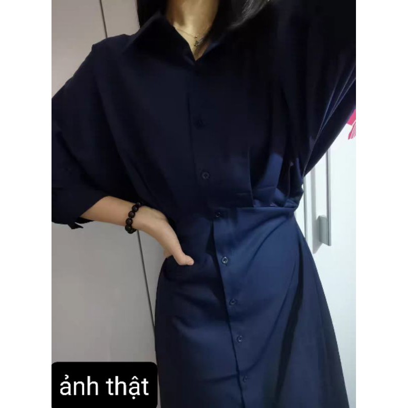 [SẴN VÀNG MÙ TẠT] Đầm sơ mi chic dáng suông sang trọng nhiều màu ulzzang | BigBuy360 - bigbuy360.vn