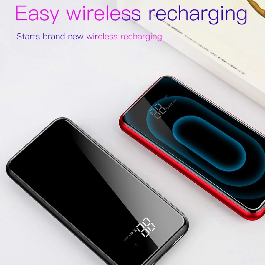 Pin sạc dự phòng không dây 8000 mAh Baseus cho iPhoneX (LCD Qi Wireless Charger, 2A, Power Bank) -  LV197