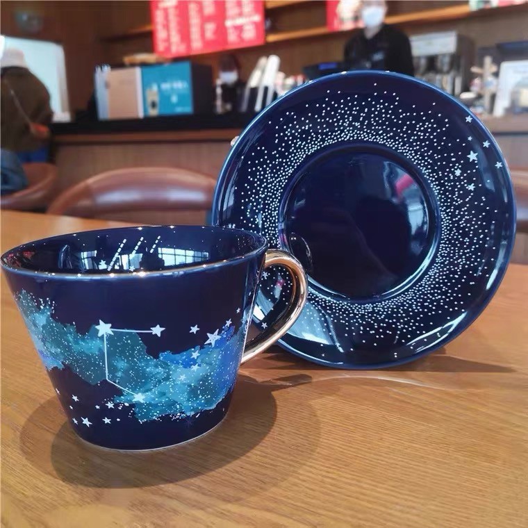 Ly sứ STARBUCKS kèm dĩa lót Cung hoàng đạo dung tích 355ml