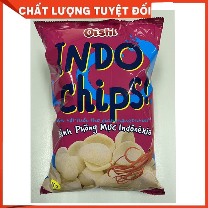 Bim bim Snack Bánh phồng mực Indonexia 75g Sêu to khổng lô