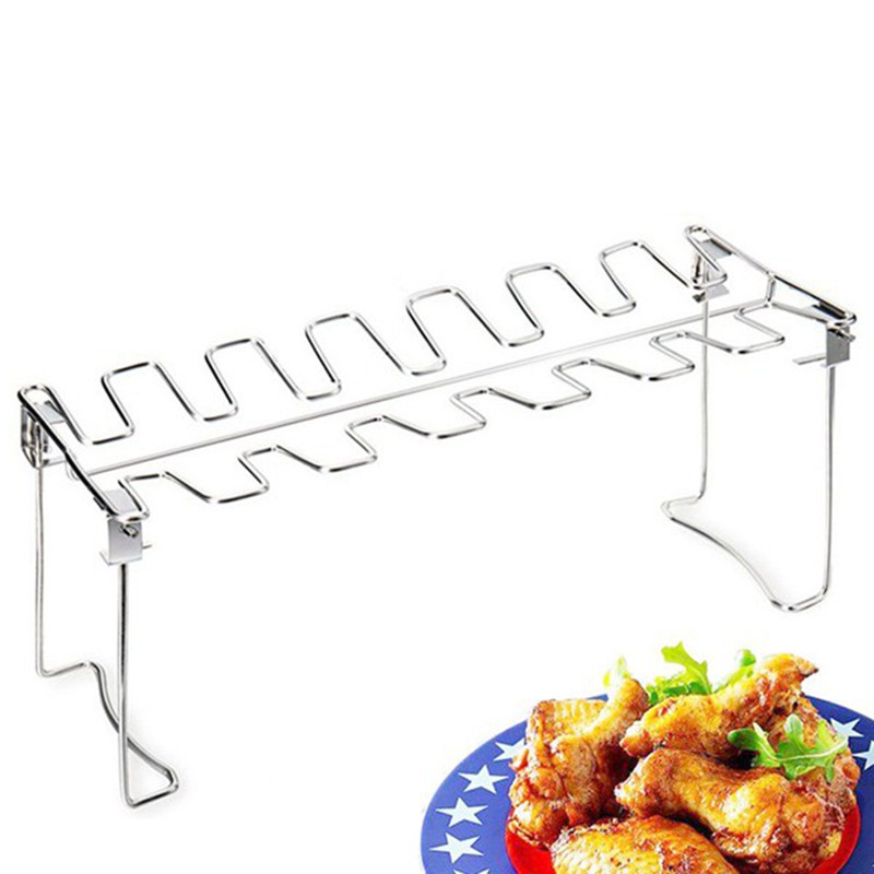 2 Pcs Chicken Leg Wing Grill Rack, Stainless Steel Roaster Stand