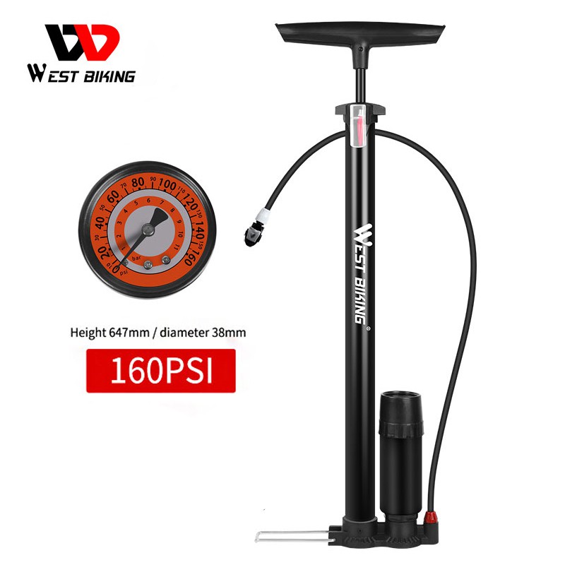 Dụng Cụ Bơm WEST BIKING Với Hai Kiểu Bơm Khí Nén Và Bơm Áp Suất Cao 120/160 Psi Dành Cho Xe Đạp Leo Núi