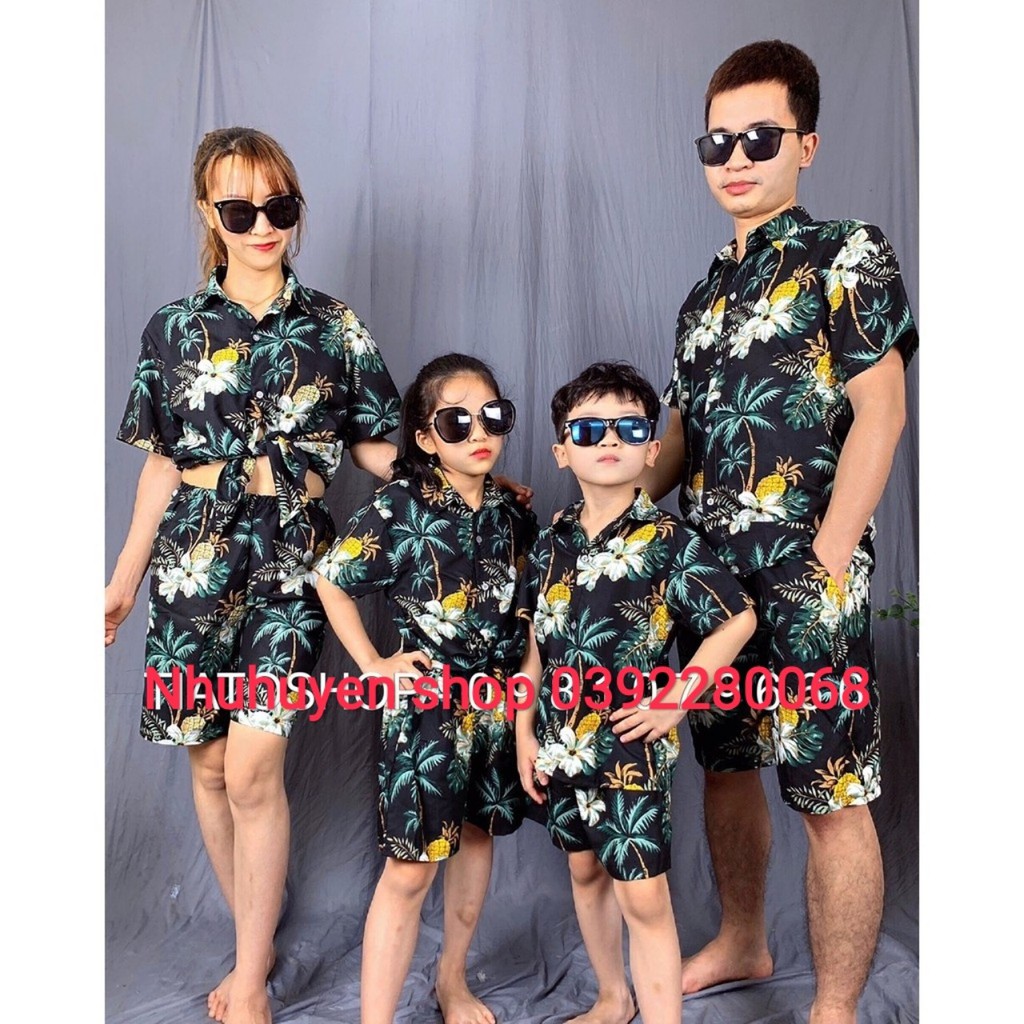 (chất kate thái 1 - kho HCM) mẫu hoa sứ đen đi biển, team - bộ hoa quả, trái cây big size- chuyên sỉ lẻ - nhuhuyen shop