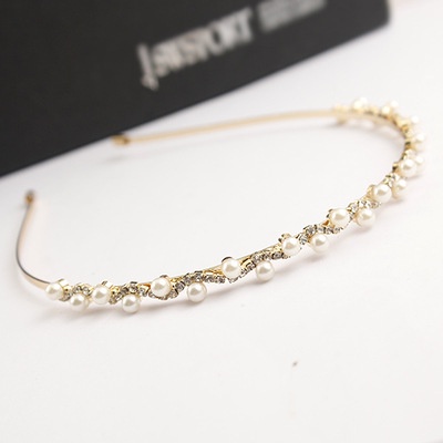 Băng Đô Cài Tóc Đính Ngọc Trai Thời Trang Đơn Giản Cho Nữ