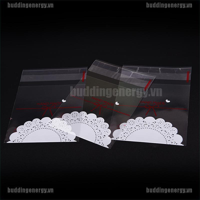 Bộ 100 Túi Nhựa Đựng Bánh Họa Tiết Nơ Dễ Thương