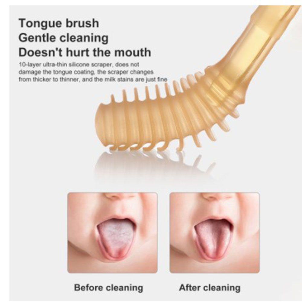 1 Bộ Bàn Chải Đánh Răng Silicone Cấp Thực Phẩm Cho Bé Sơ Sinh 0-18 Tháng