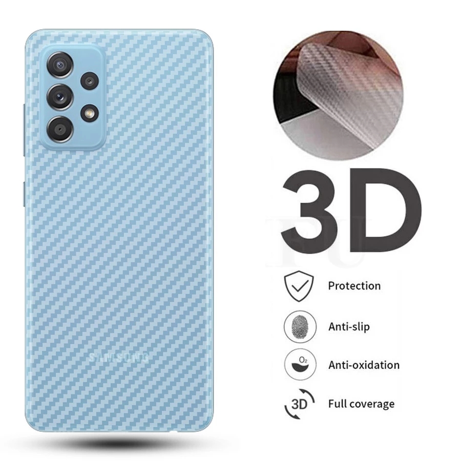 Miếng dán sợi carbon bảo vệ mặt sau chống xước cho Samsung ss Galaxy A72 A71 A52 A52s A51 A32 A31 A23 A22 A21s A13 A12 A11 A02s A21s M32 M12 M11 5G 4G 2023