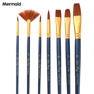 Set 7 Cọ Vẽ Tranh Sơn Dầu Cán Gỗ