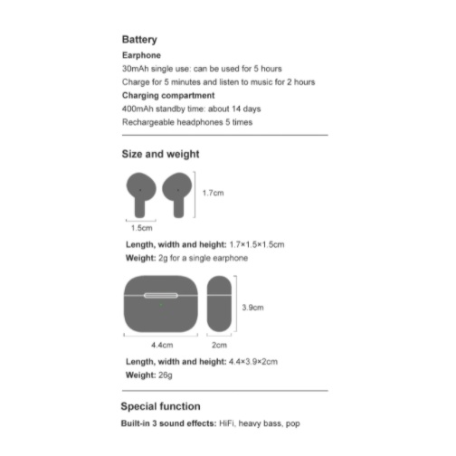 Tai Nghe Bluetooth 5.2 Không Dây Mini Pro18 Tws Kiểu Dáng Earbuds Âm thanh Hifi Cảm Ứng Siêu Nhạy Tiện Dụng