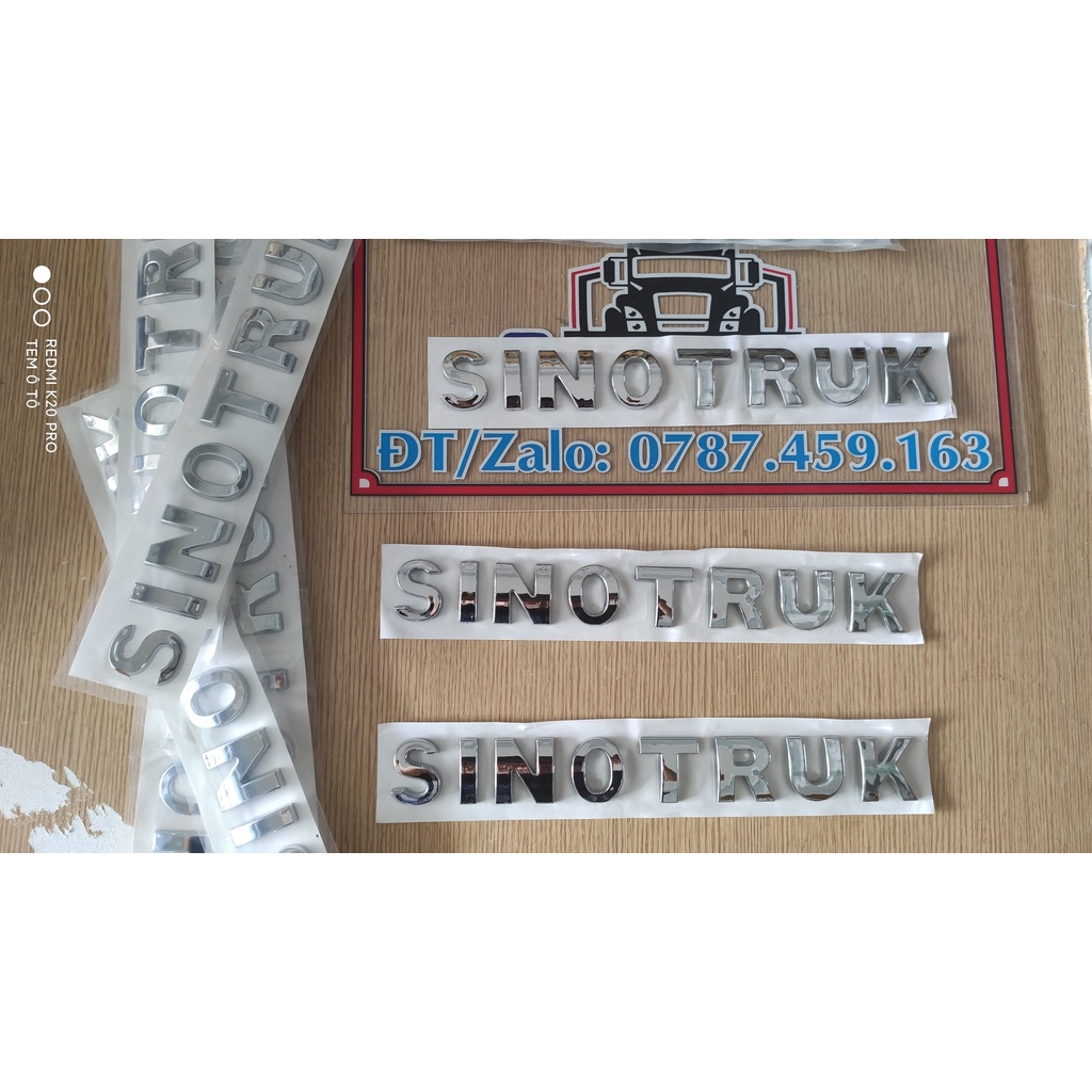 Chữ mạ crom cho xe Howo gồm có Howo, Sinotruk, Vimd,371, 380, 375, 420