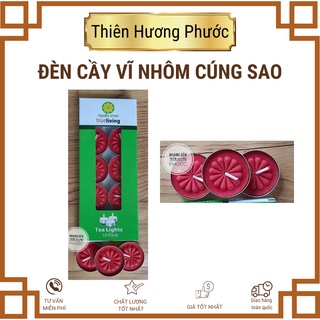 Đèn cầy cúng sao chống gió hộp 10v vĩ nhôm cháy 2 giờ