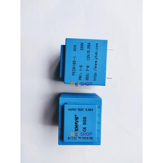 Biến áp cách ly hàn mạch 220V/12V AC 0.25A  3VA - Hàng có sẵn