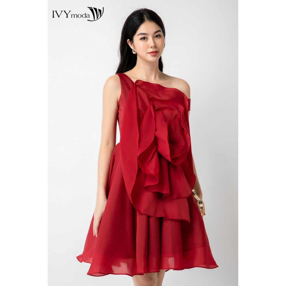 Đầm voan vai lệch IVY moda MS 45S2561