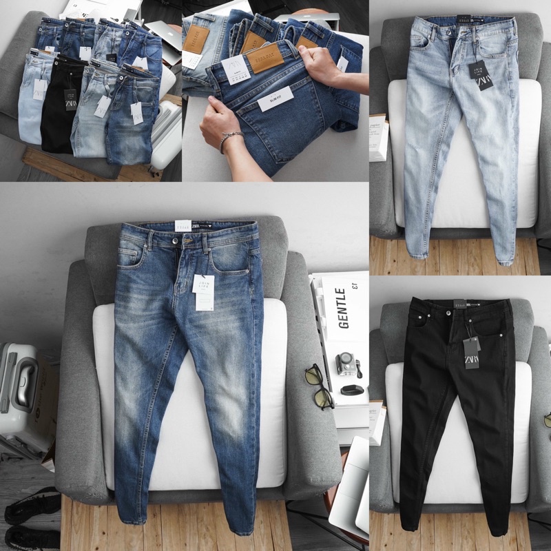 Quần jean dài nam denim ZR man Slim fit Thun co dãn tốt