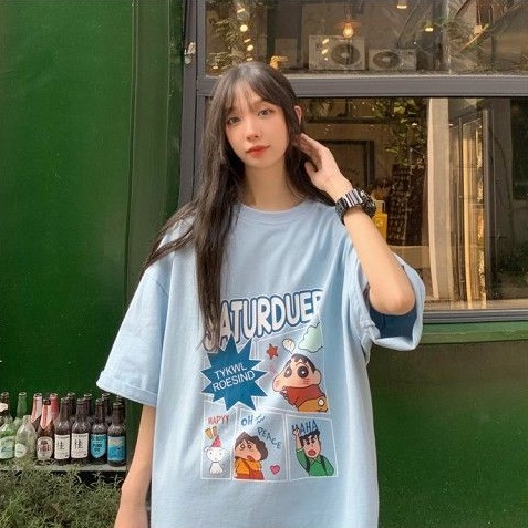 Áo thun Unisex form rộng tay lỡ, Áo phông nam nữ cotton thấm hút, dày dặn mềm mịn họa tiết SHIN