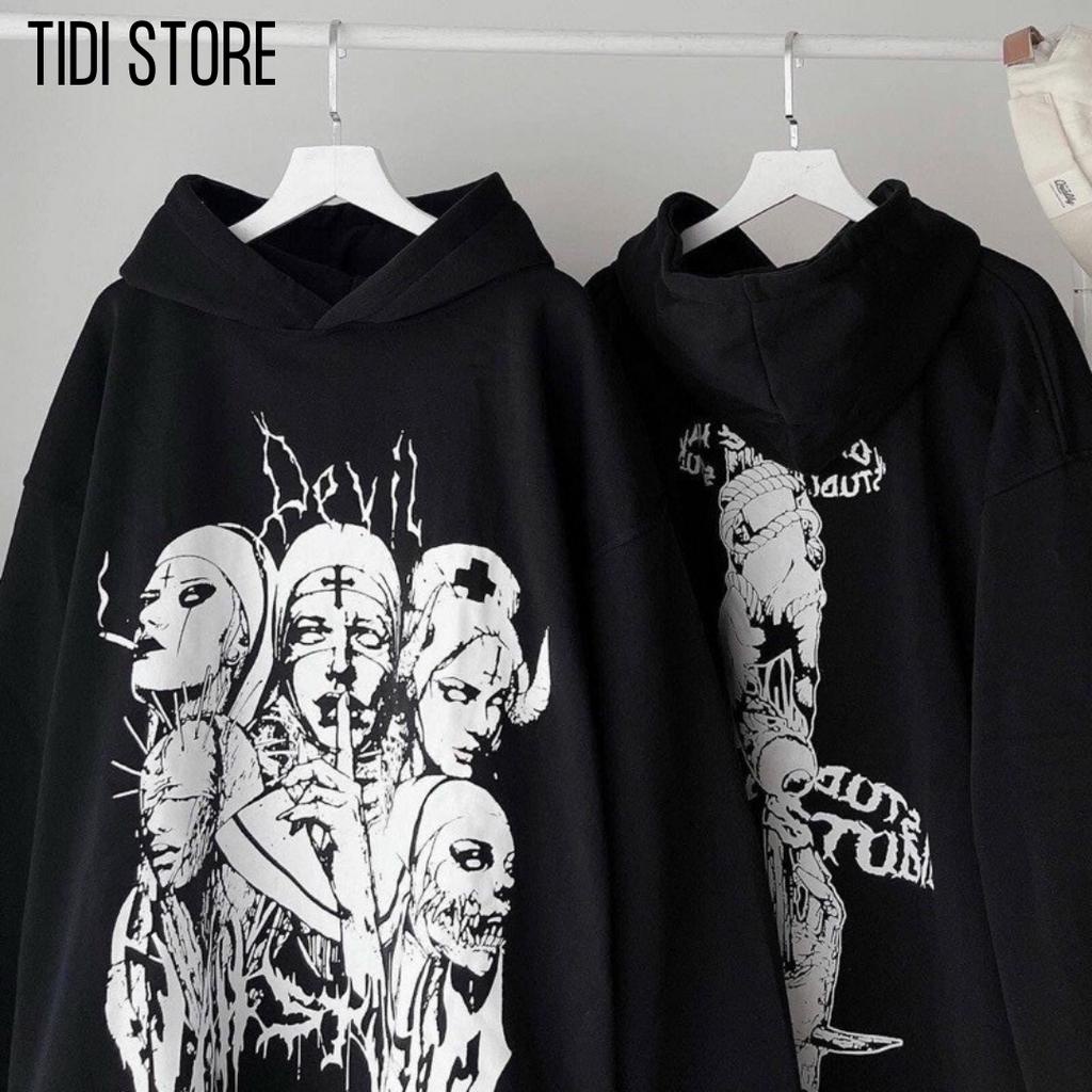 Áo hoodie unisex form rộng nam nữ thiết kế cá tính năng động vải nỉ bông HD88