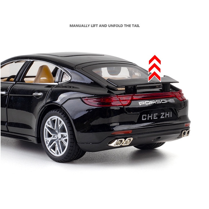 Mô hình xe Porsche Panamera tỉ lệ 1:24 kim loại ô tô đồ chơi trẻ em hãng Chezhi vỏ sắt có đèn, âm thanh oto rc trưng bày