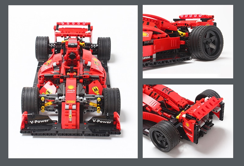 Đồ chơi Lắp ráp Mô hình siêu xe 023005 Technic Supercar Magic Cool Red Ferrari SF90 F1 Formula Racing Car 1:14