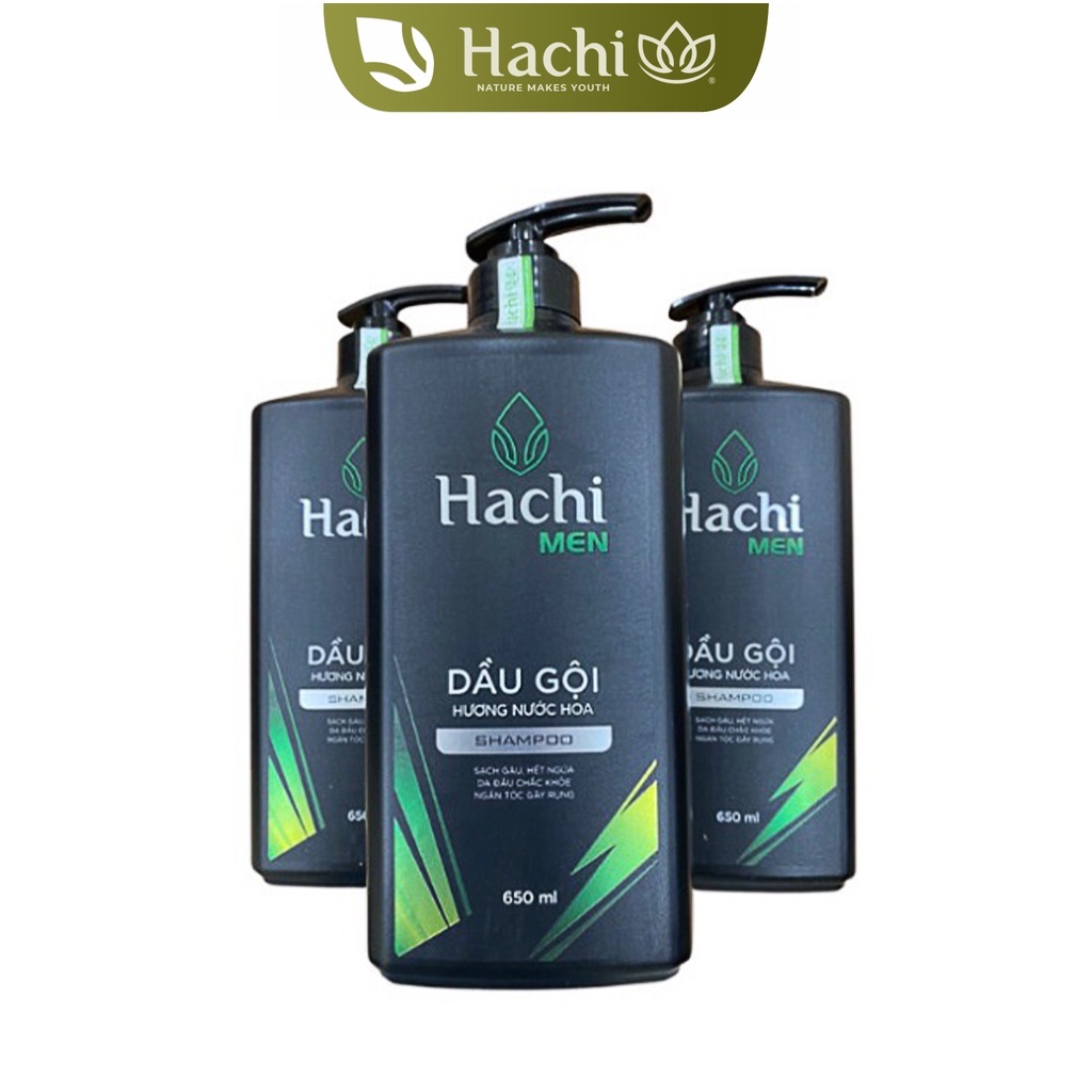 Dầu gội nam hương nước hoa HACHI MEN sạch gàu hết ngứa da đầu chắc khỏe ngăn gãy rụng 65ml chính hãng