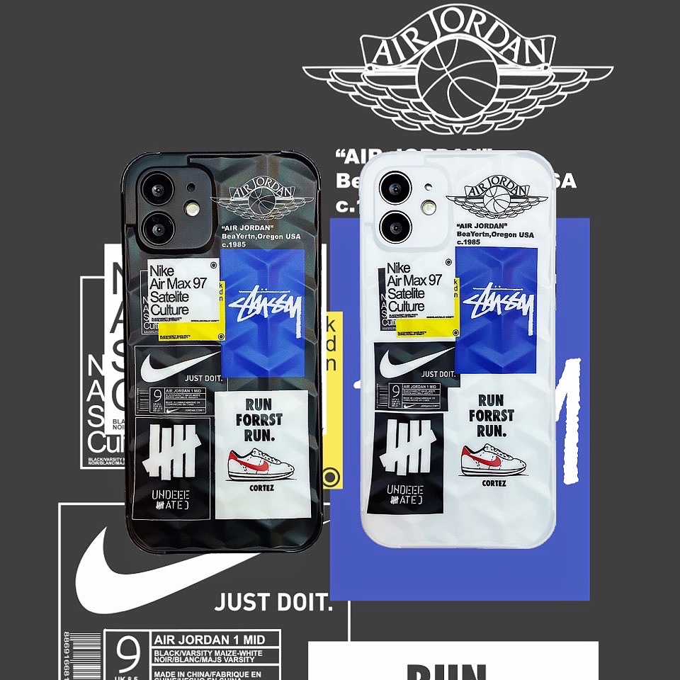 Ốp Điện Thoại Dẻo In Hình Jordan Undefeated Stussy Cho iPhone 13 12 11 Pro Max X XS XR 7 8 Plus