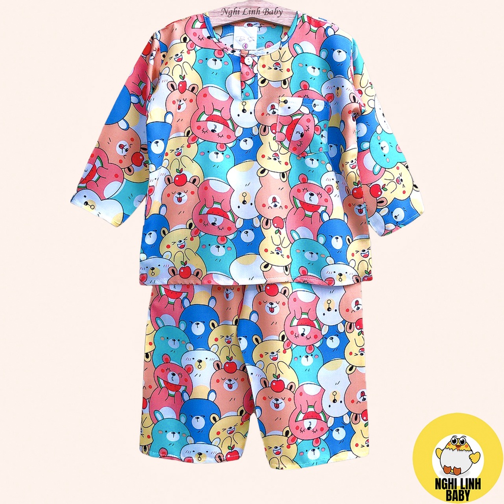 Đồ bộ tole cho bé trai kiểu tay dài quần dài có cân nặng từ 8-36kg - Nghi Linh Baby