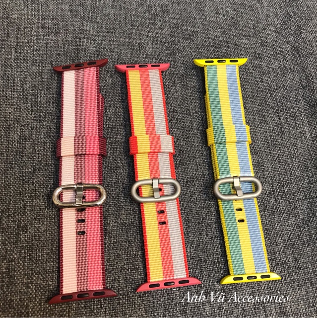 Dây đeo đồng hồ Apple Watch mẫu vải nylon sọc cực style cho 2020