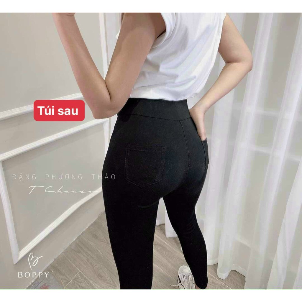 Quần legging nữ ôm quần ống bó QC túi sau đủ size chất đẹp