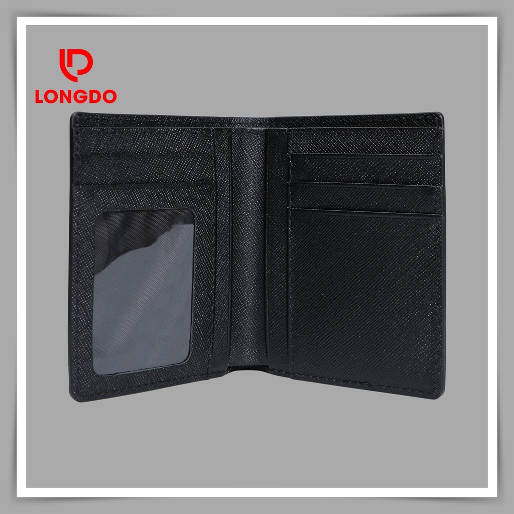 Ví da đứng cho nam - Cam kết da bò thật 100% - Hàng chính hãng thương hiệu Longdo Leather - BD02