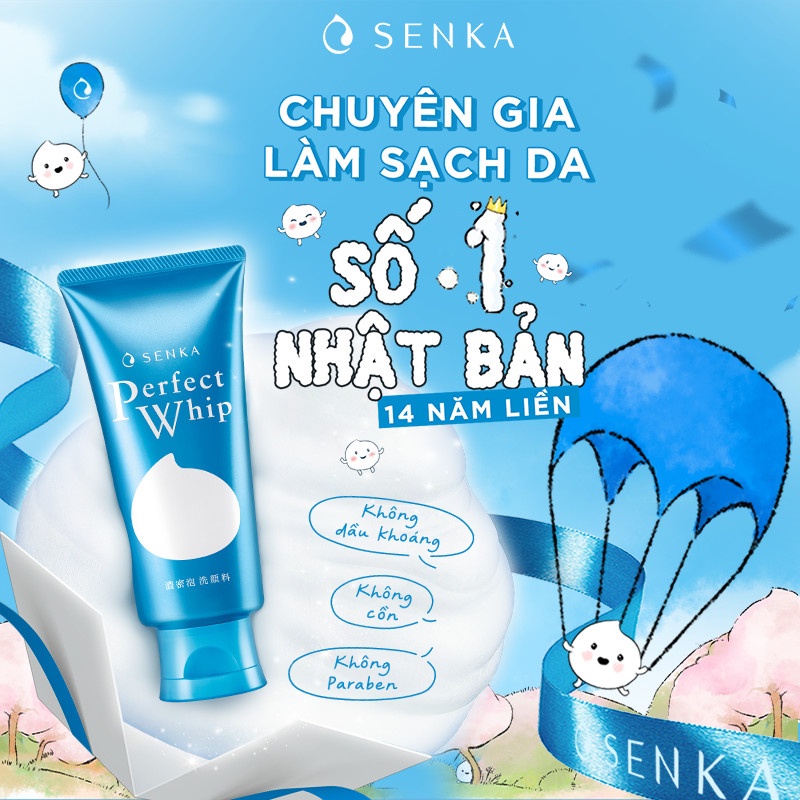 Bộ 02 Sữa rửa mặt tạo bọt chiết xuất tơ tằm trắng Senka Perfect Whip 120g_70227