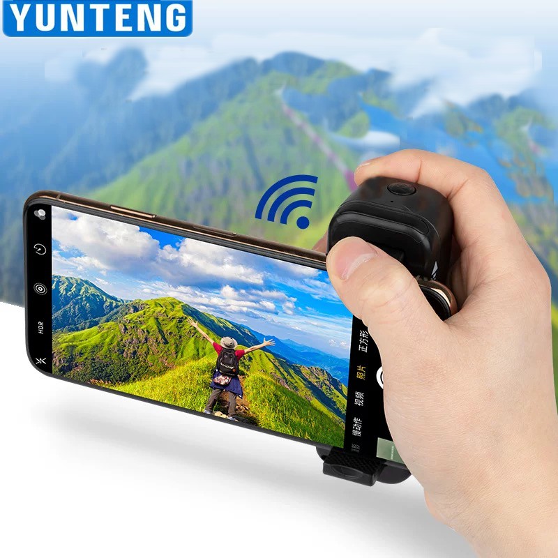 Nút remote bluetooth kiêm đầu kẹp điện thoại Yunteng