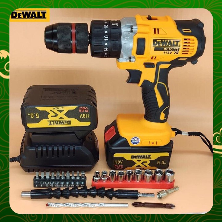 Máy Khoan Pin Dewalt 118V 3 Chức Năng Motor 775, Auto Lock Model DCD 796