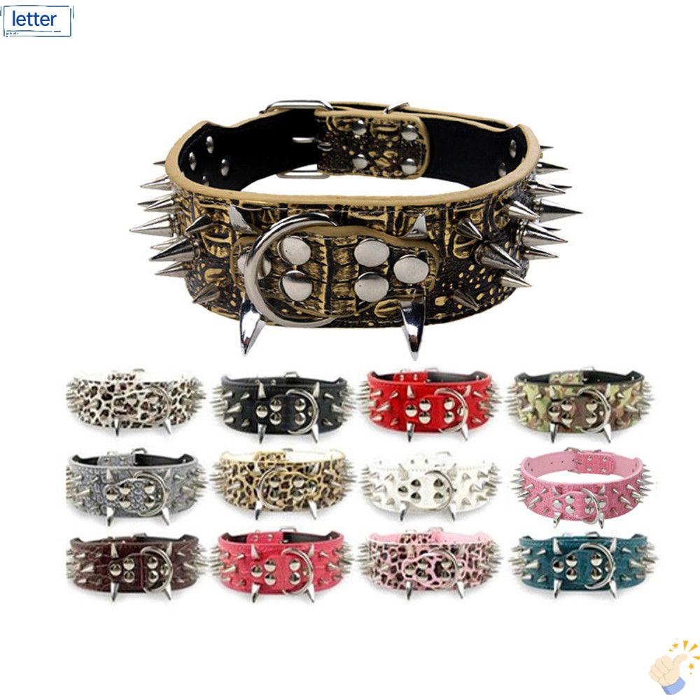 Vòng Cổ Da PU Rộng 2 &quot;Cho Chó Pitbull Cỡ Lớn