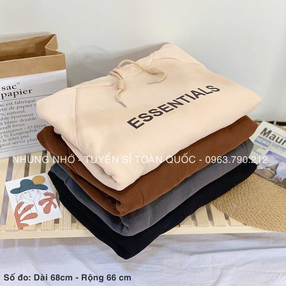 Áo hoodie nam nữ nỉ có mũ form rộng dày dặn ESSENTINAL HNDHD02 | BigBuy360 - bigbuy360.vn