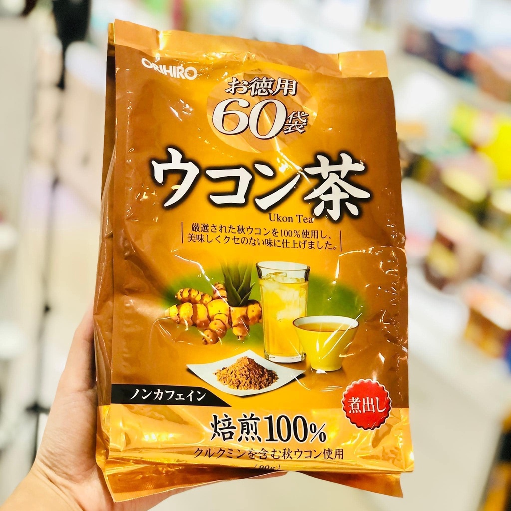 Trà Nghệ Orihiro Thải Độc Gan Bảo Vệ Dạ Dày Ukon Tea Nhật Bản - Túi 60 Gói