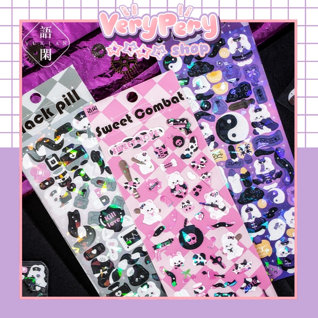 Tấm Sticker Phong Cách Gothic Hoạt Hình Trang Trí Sổ Tay, Toploader