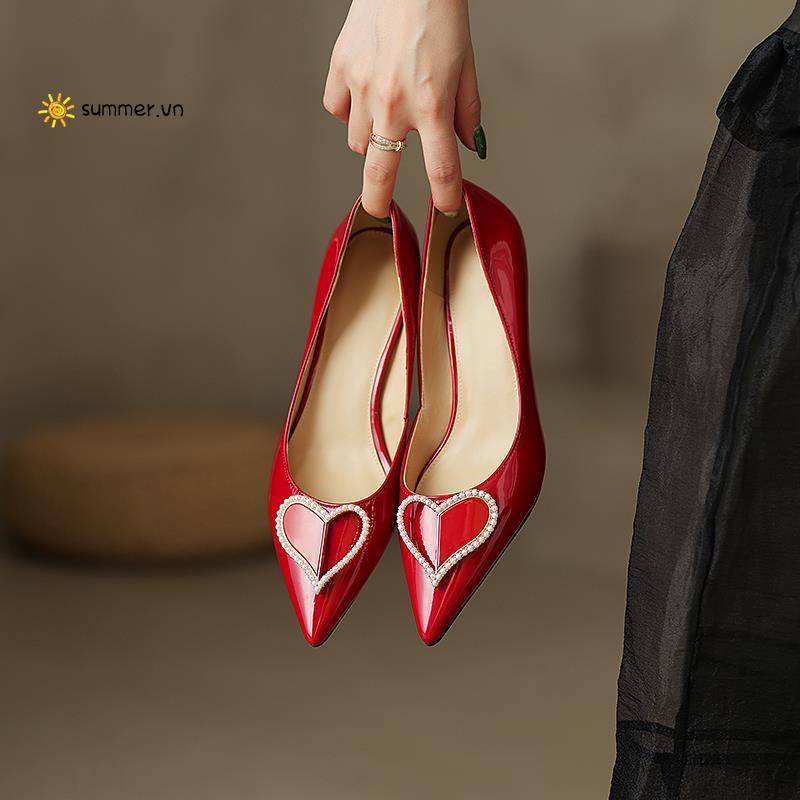 Giày Cao Gót Mũi Nhọn Thiết Kế Mới Thời Trang Mùa Hè 2022
