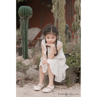[GALYBY] Áo đầm bé gái trắng đính nơ