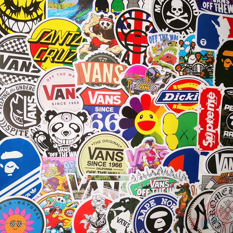 Set 200 Miếng Dán Logo &amp; Vans Trang Trí Đa Năng