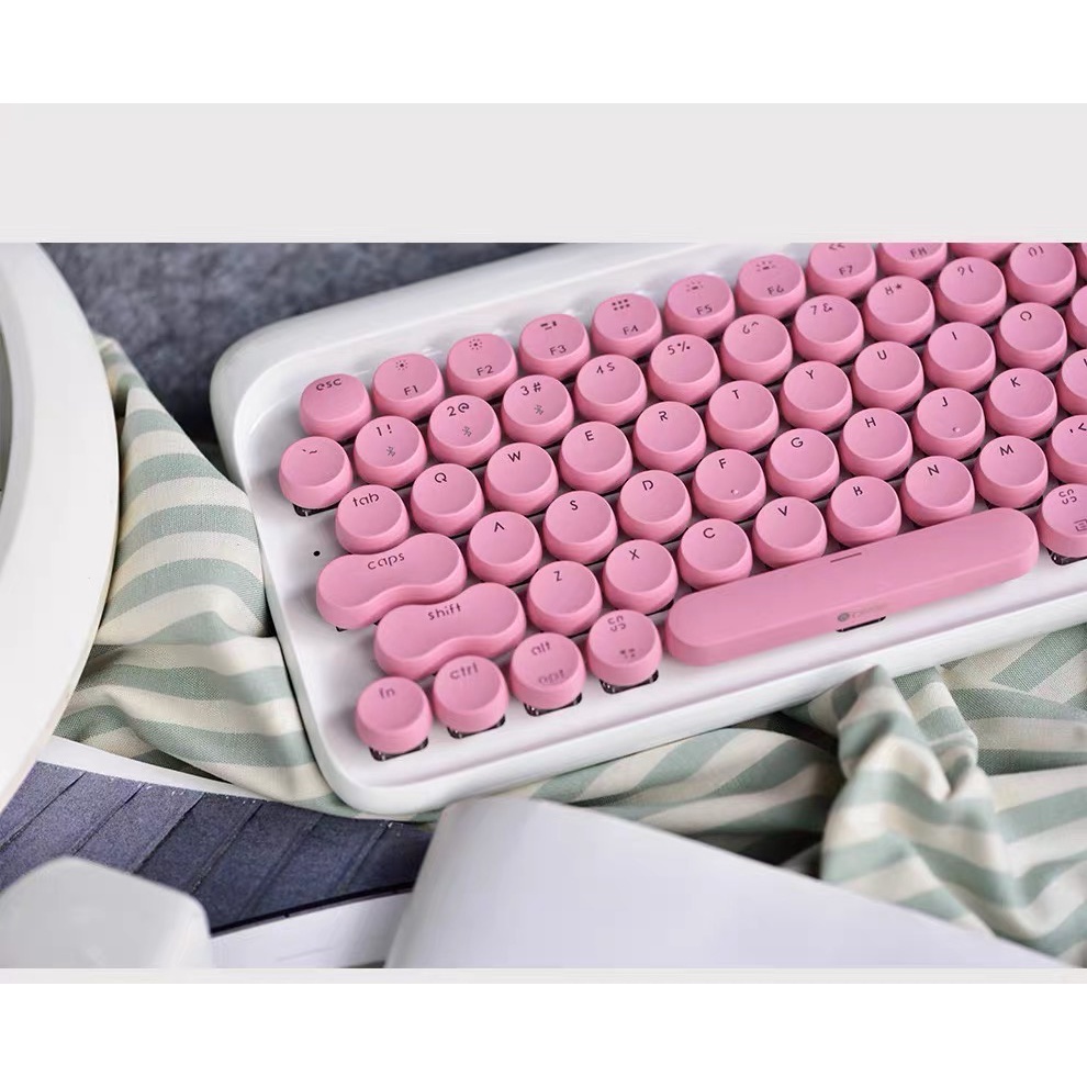 Bàn phím cơ không dây bluetooth Lofree bản giới hạn hoa anh đào hồng pastel chính hãng
