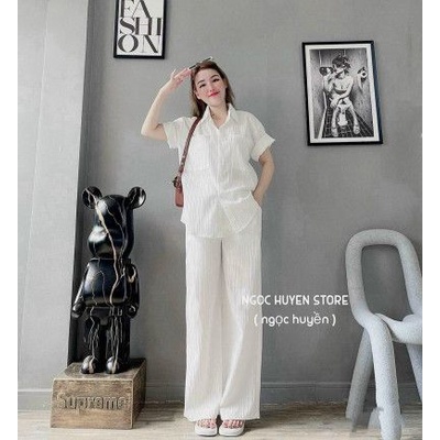 Sét bộ đũi xốp gân áo cộc quần dài thanh nhã