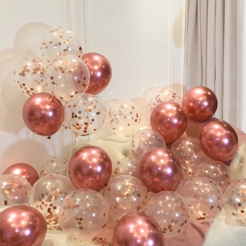 Set 5 bóng trong kèm hạt confetti