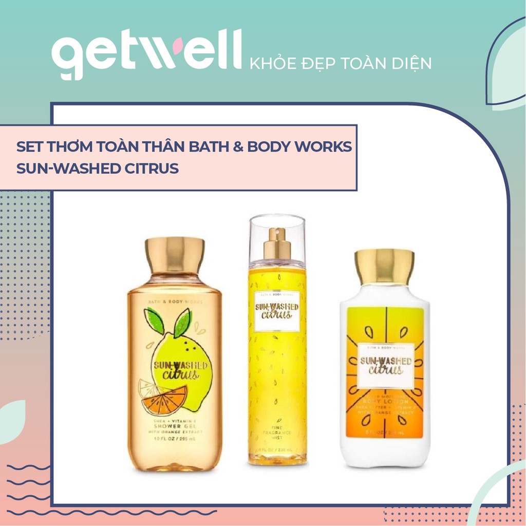 SUN WASHED CITRUS | Sản Phẩm Tắm Dưỡng Xịt Thơm Toàn Thân Bath & Body Works