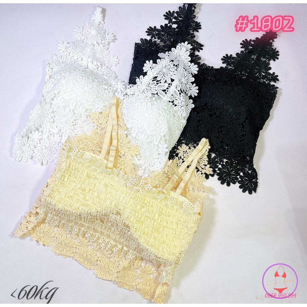 Áo Bra Ren Hoa Tạo Khe Thoáng Mát Sang Chảnh có đệm mút 1802