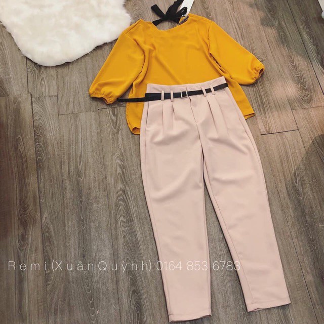 [SALE SALE 20%] [Hàng Quảng Châu] Quần baggy vải kèm đai cao cấp